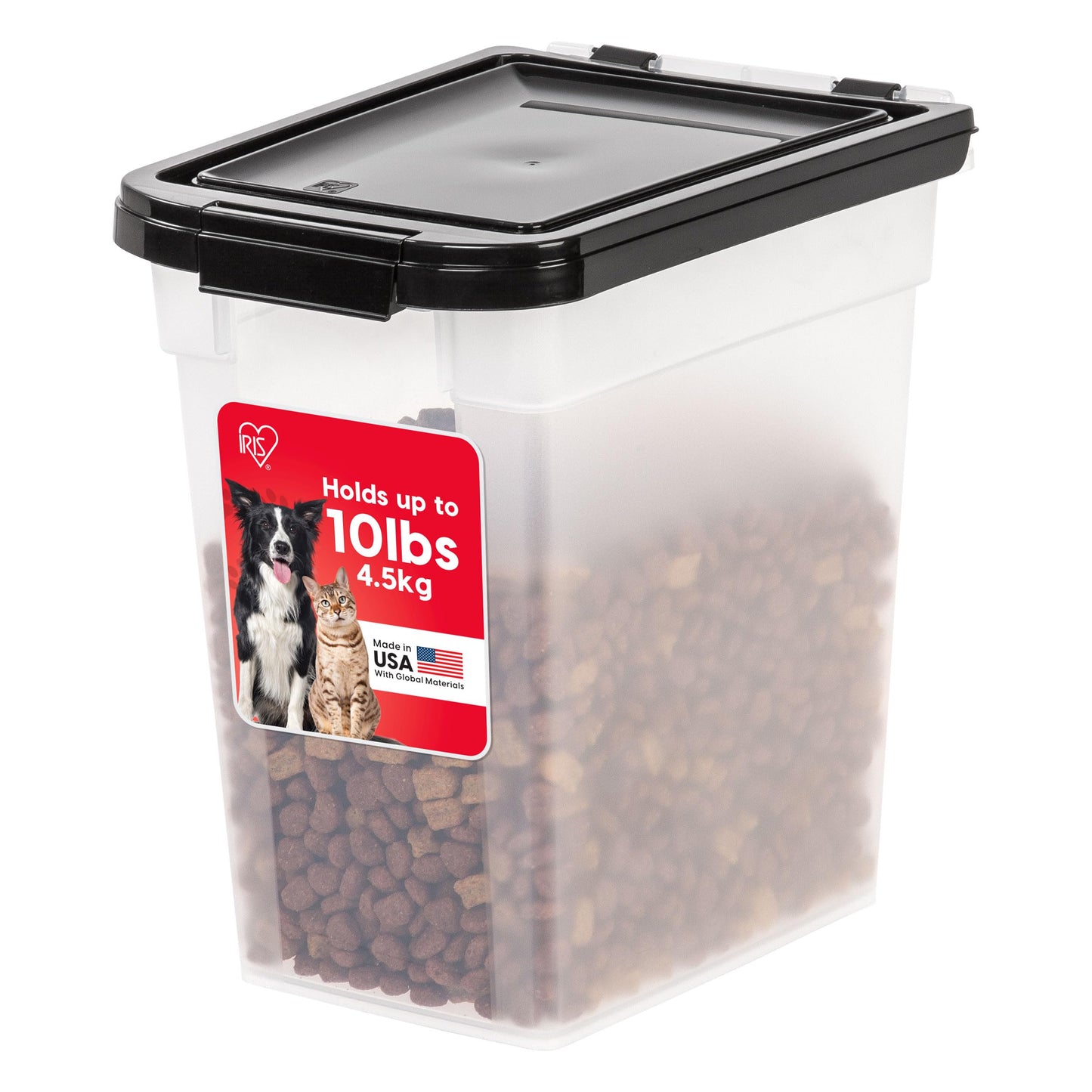 HOTIRIS USA Dog Food Storage Container, Airtight, 30 lb Capacity, Wheels | Airtight seal keeps kibble, bird seed, and pet food fresh while wheels provide easy mobility around the home.