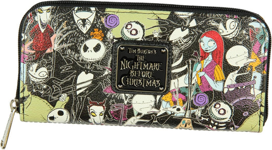 HOTLoungefly The Nightmare Before Christmas Allover Print Character Zip Around Wallet