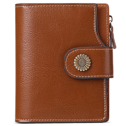 HOTFalan Mule Women's Lightweight Genuine Leather Wallet, Includes Card Holders, RFID-Blocking, Lightweight, Photo & ID Holder, Green