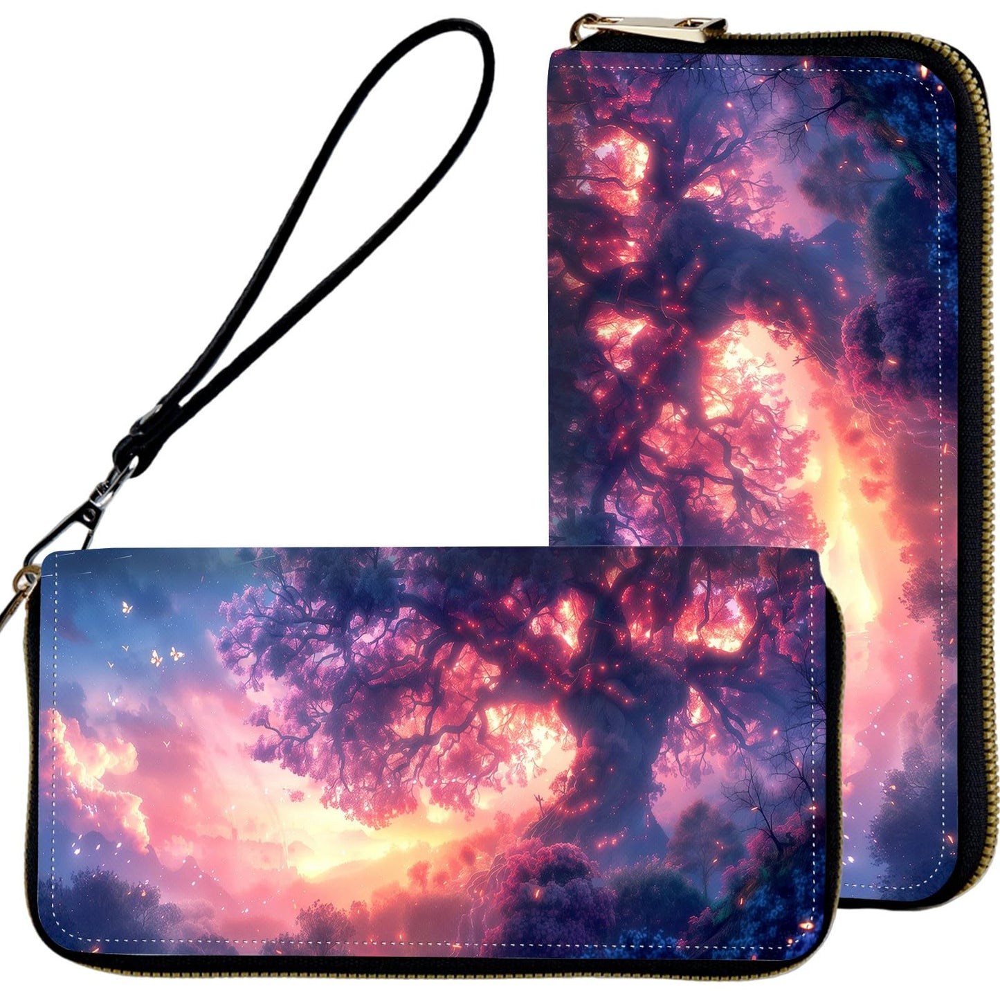 HOTWristlet Wallets for Women,Ladies Women's Wallet,Clutch Purses for Female Leather Large Capacity Credit Card Holder with Zipper Slim Cute Coin Pocket,RFID Blocking,Cute Funny Eye Purple