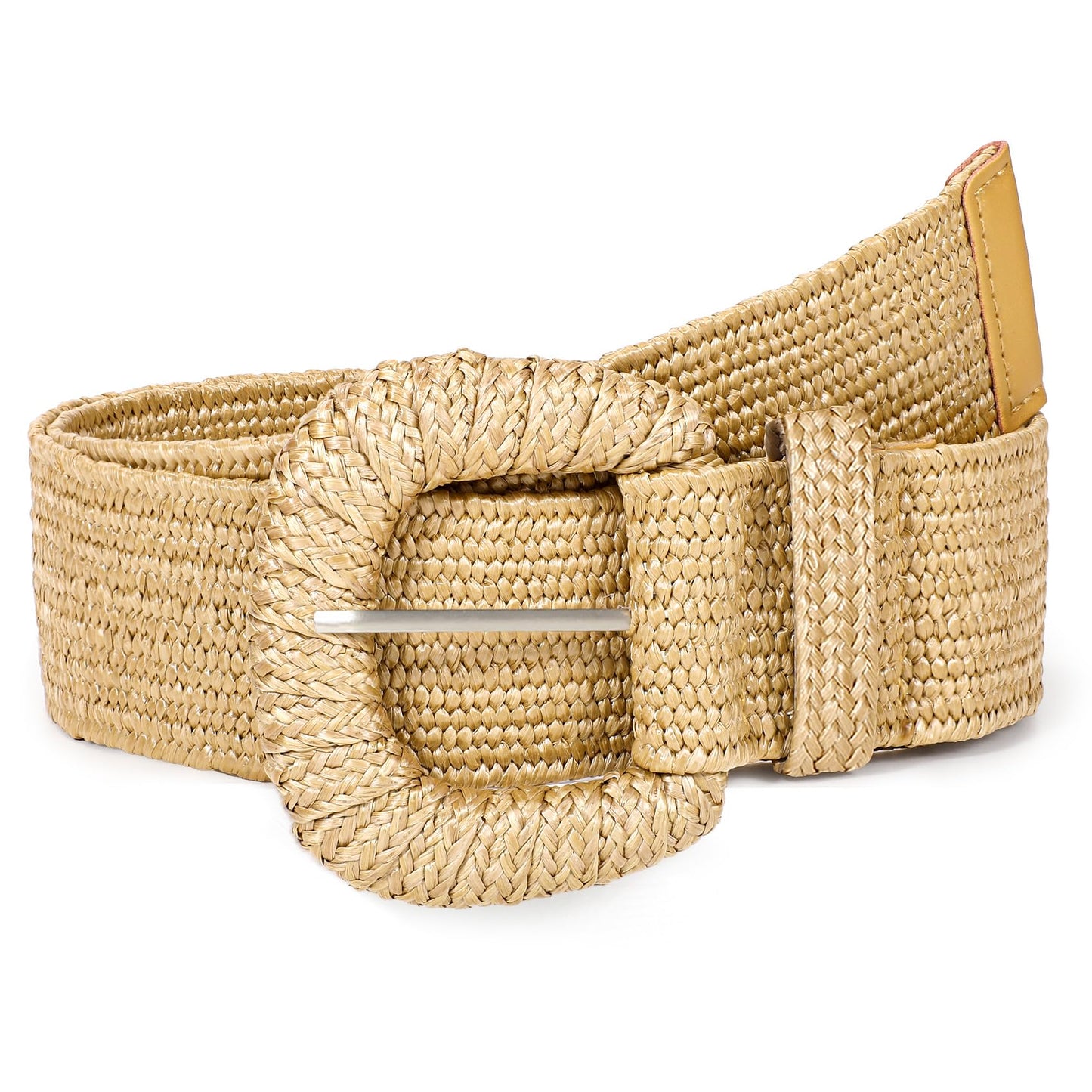 HOTStraw Woven Elastic Belt for Women Stretchy Belts for Dress Fashion Boho Waist Belt Rattan Raffia Ladies Belts