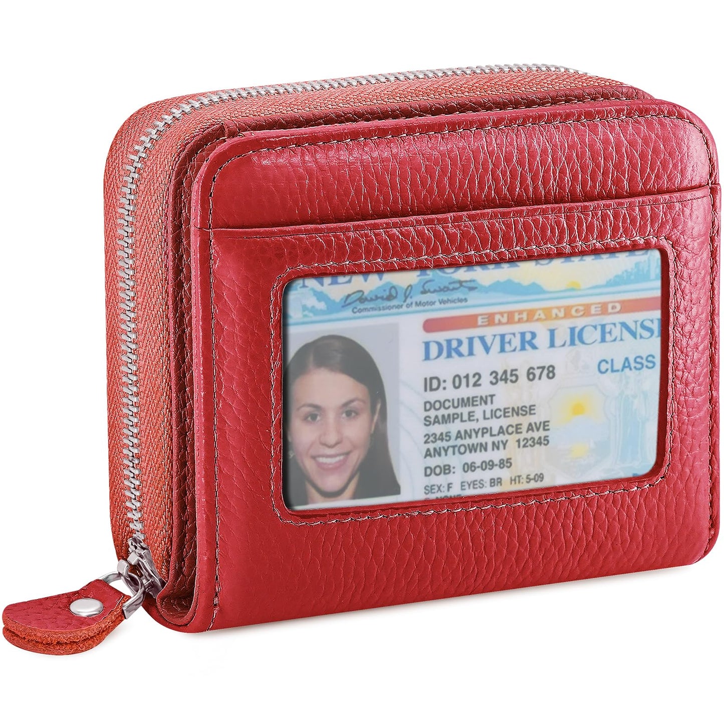 HOTGenuine Leather Wallet for Women & Men, RFID Blocking Bifold with ID Window and Multiple Card Pockets (Aa-Light pink)