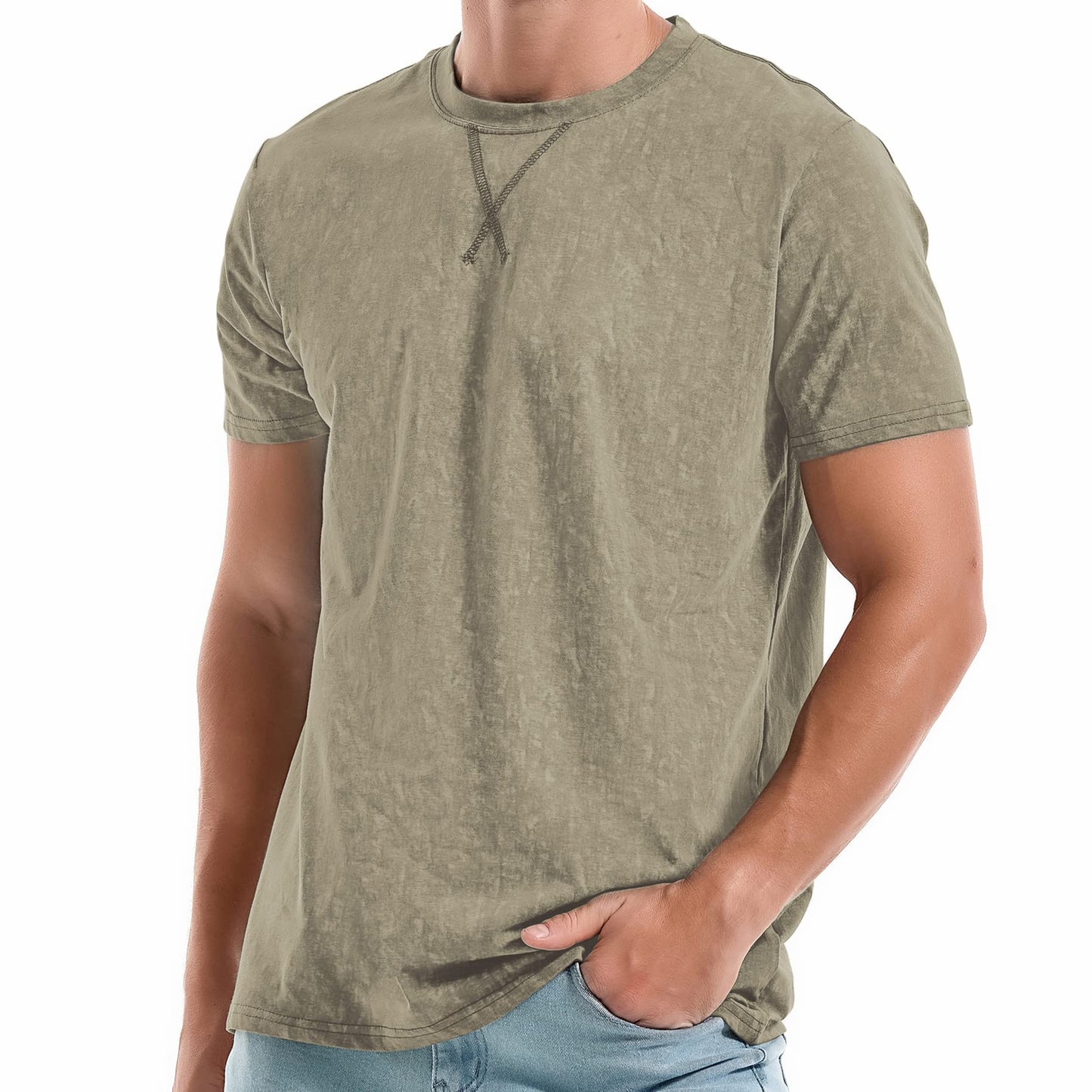 HOTKLIEGOU Men's T-Shirts - Premium Cotton Crew Neck Tees S - 4XL