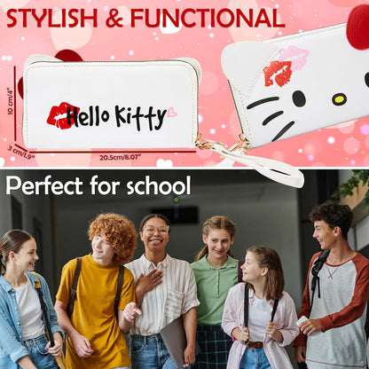 HOTHello Kitty Womens Wallet, Zip-Around Purse with Card Slots and Coin Pocket