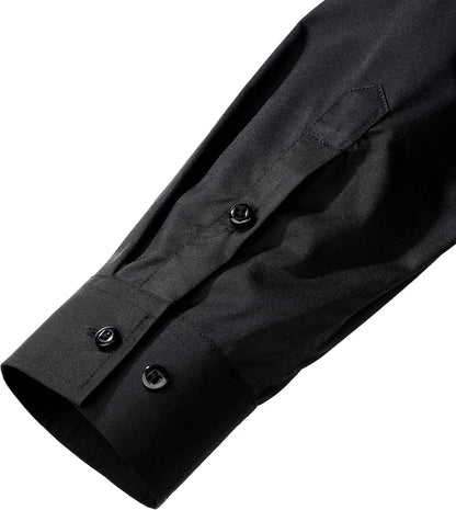 HOTJ.VER Men's Dress Shirts Solid Long Sleeve Stretch Wrinkle-Free Formal Shirt Business Casual Button Down Shirts