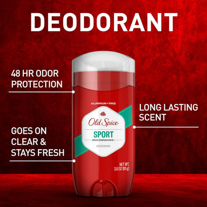 HOTOld Spice Aluminum Free Deodorant For Men, High Endurance, 24/7 Sweat Defense & Odor Protection to Eliminate Odors, 24/7 Freshness & Lasting Scent, Sport Scent, 3.0 oz (Pack of 3)