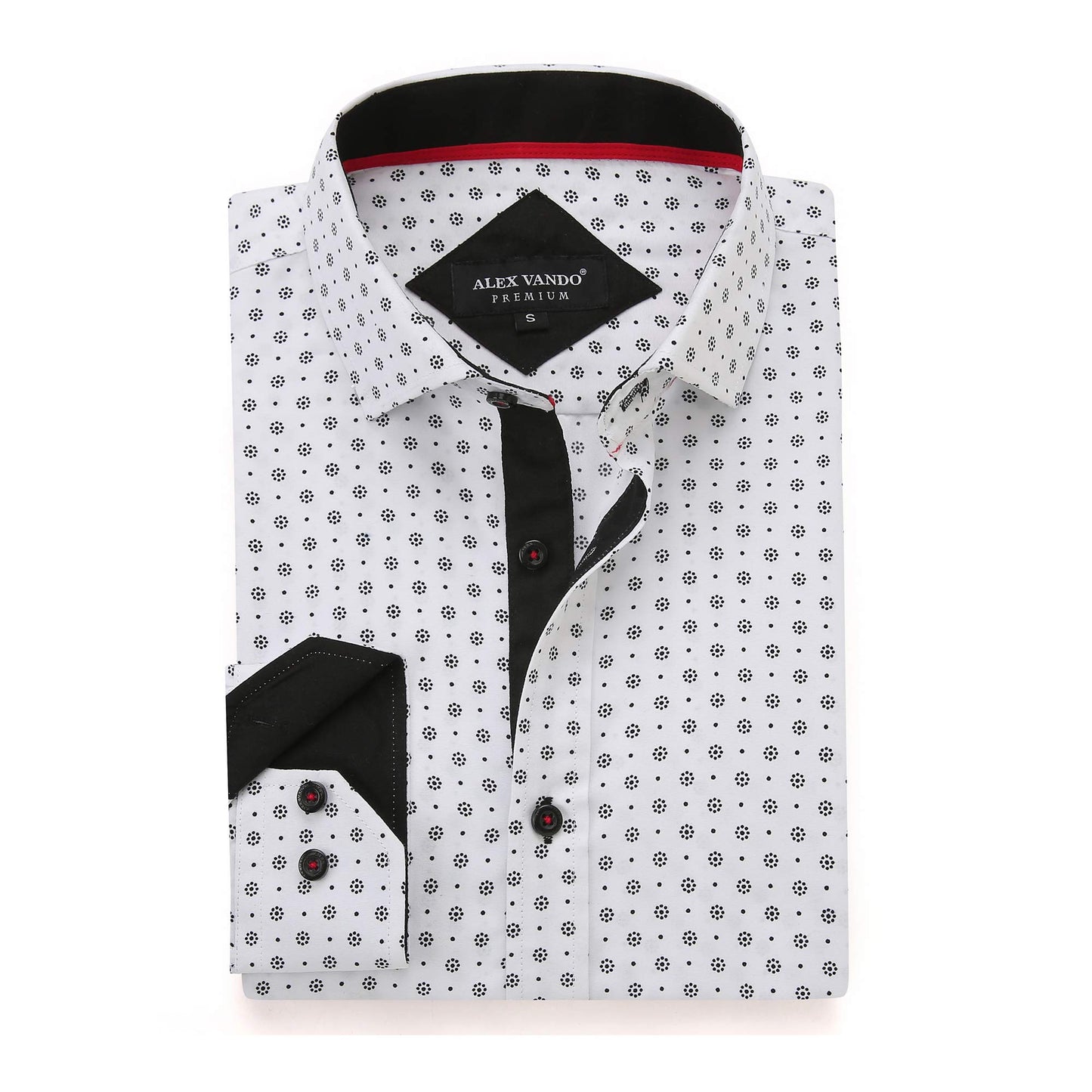 HOTAlex Vando Mens Printed Dress Shirts Regular Fit Casual Button Down Shirt | Wrinkle resistant, Machine washable, Contrast on inner collar & cuff, True-to-size cut, Business & Daily, Easy outfit pairing