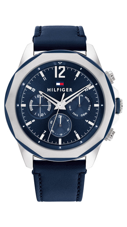 HOTTommy Hilfiger Men's Multifunction Quartz Watch, Stainless Steel Bracelet, Water Resistant 5 ATM, Urban Stylish Timepiece, Gift for Him, 46mm
