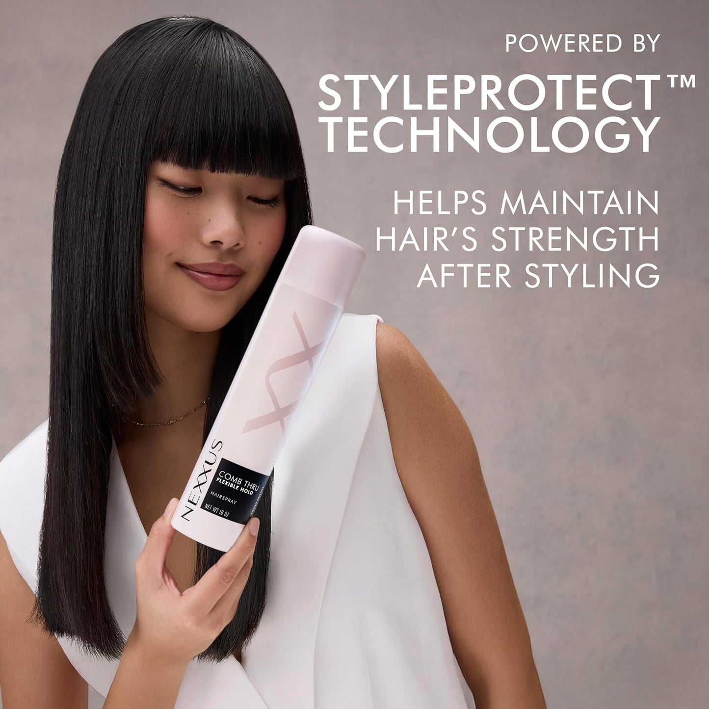 HOTNexxus Styling Spray Comb Thru Finish Flexible Hold Hairspray Powered by STYLEPROTECT Technology 10 oz
