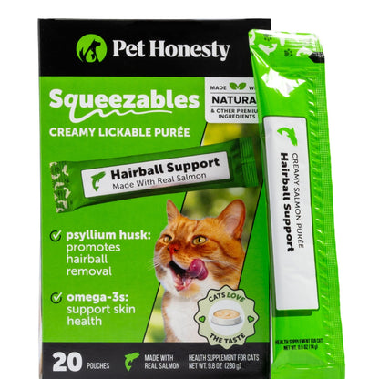 HOTCat Hairball Remedy Treats - Dual Texture Crunchy Creamy Hairball Treatment for Cats, Furball Relief Control Supplement with Fiber, Fish Oil for Indoor Cats Skin Coat Digestion (30-Day Supply)