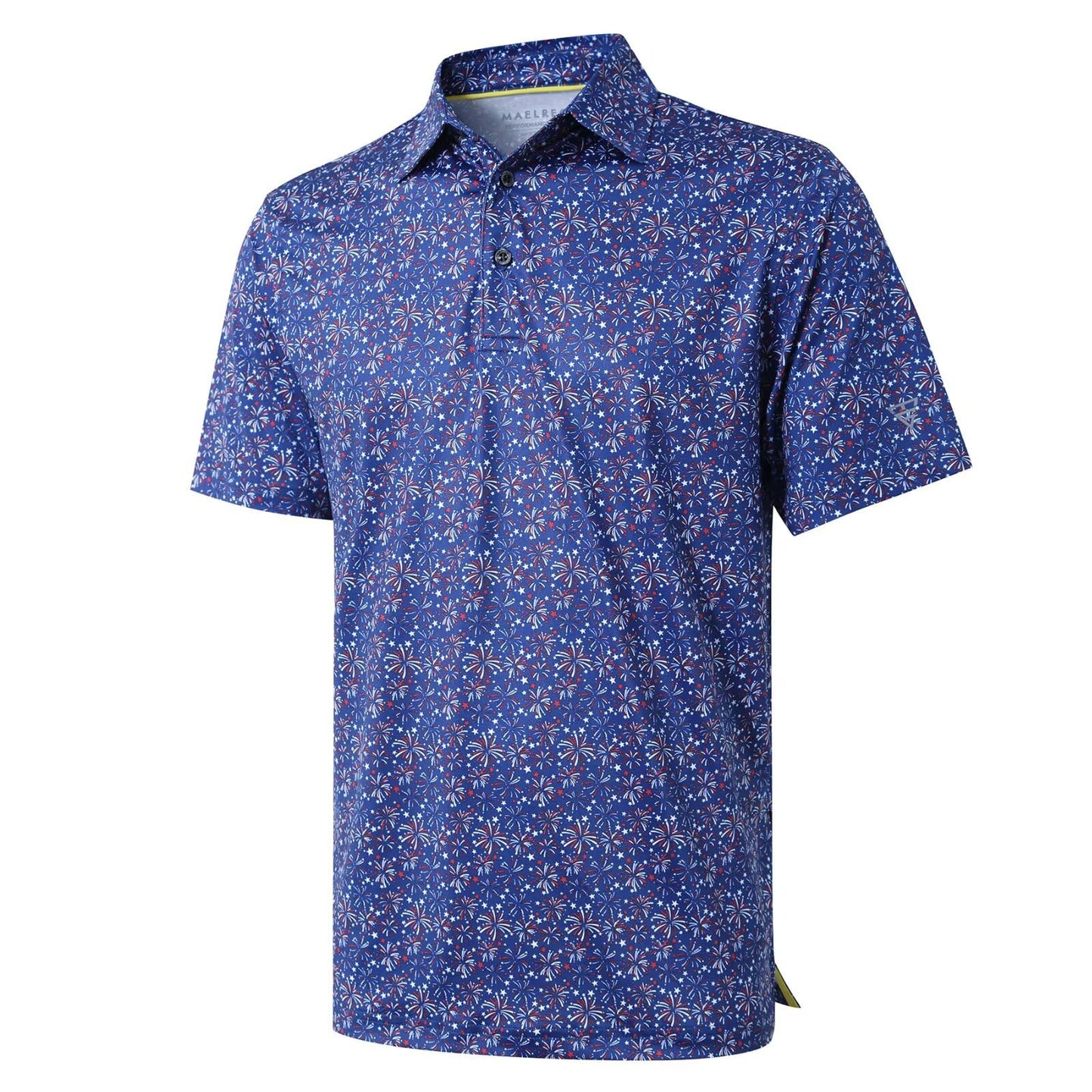 HOTGolf Shirts for Men Dry Fit Short Sleeve Print Performance Moisture Wicking Polo Shirt