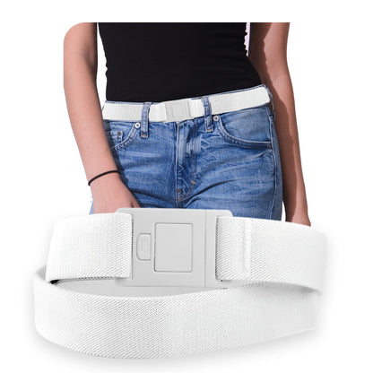 HOTBELTAWAY Easily Adjustable Elastic Flat Buckle No Show Belts for Women – Stretch No Bulge jeans pants