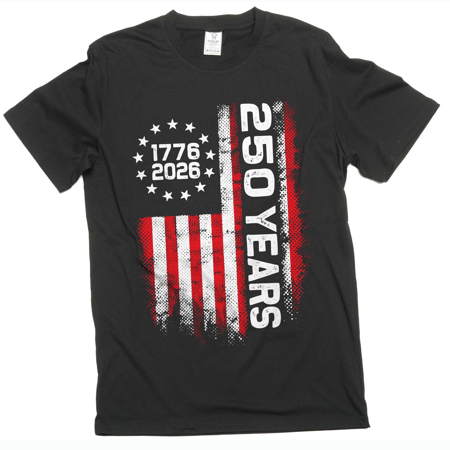 HOTSilver Lake T-shirts 4th of July US 250 Years Birthday T-Shirt Independence Day Flag 1776-2026 Freedom Tee