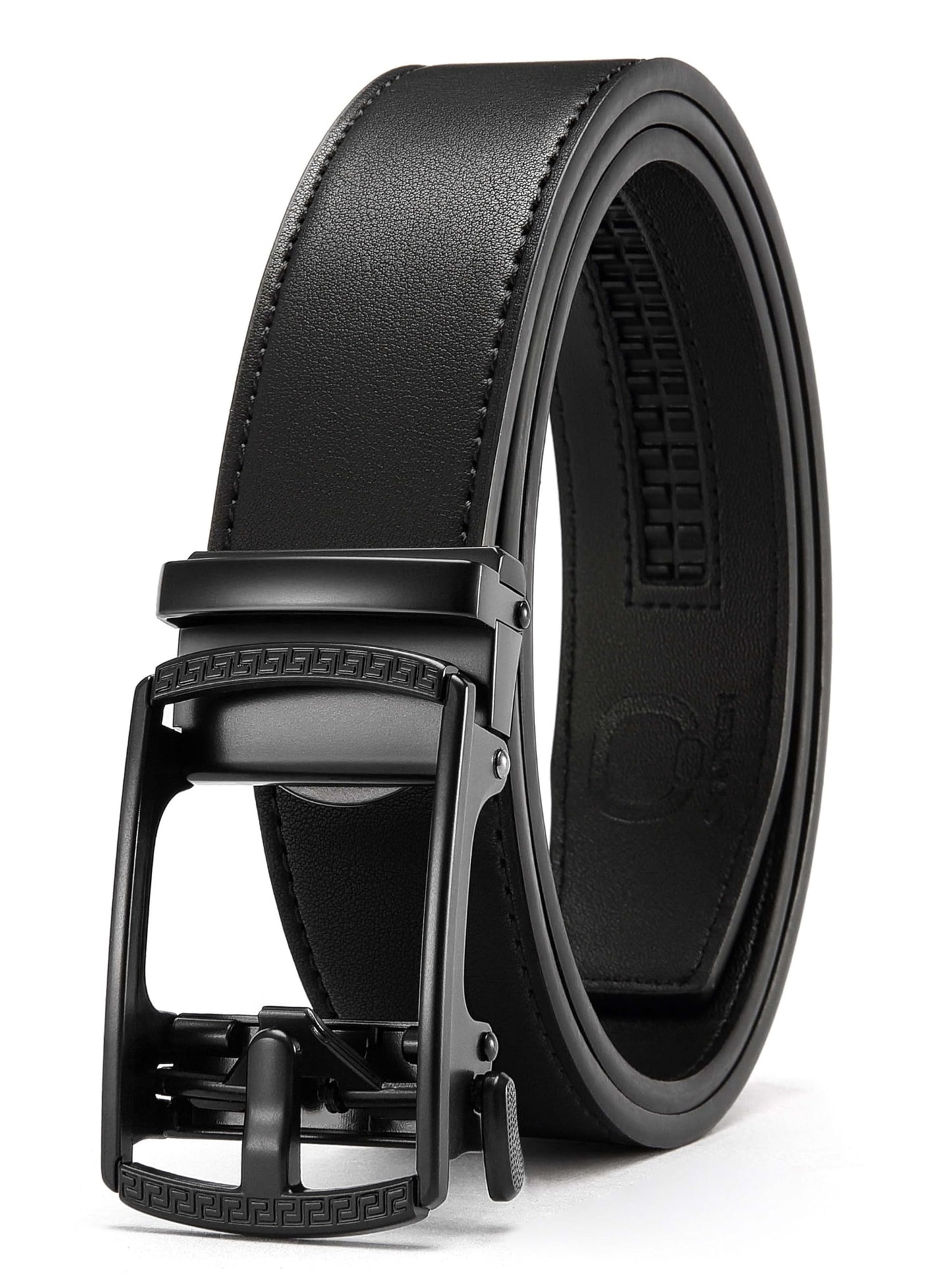 HOTCHAOREN Mens Belt Leather Ratchet Belt - Customizable Fit, Effortless Style (35mm)