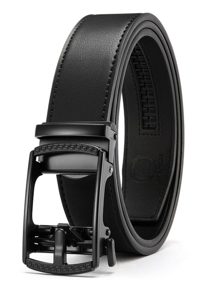 HOTCHAOREN Mens Belt Leather Ratchet Belt - Customizable Fit, Effortless Style (35mm)