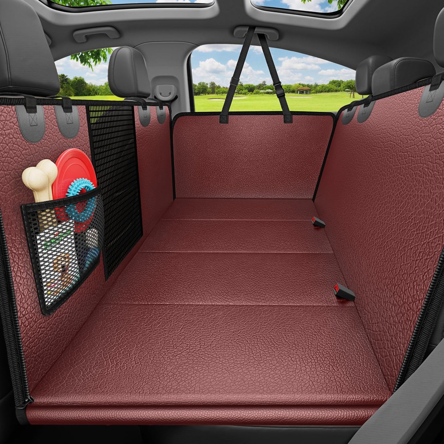 HOTURPOWER Dog Car Seat Cover for Pets 100% Waterproof Seat Cover Hammock 600D Heavy Duty Scratch Proof Nonslip Durable Soft Back Seat Covers for Cars and SUVs