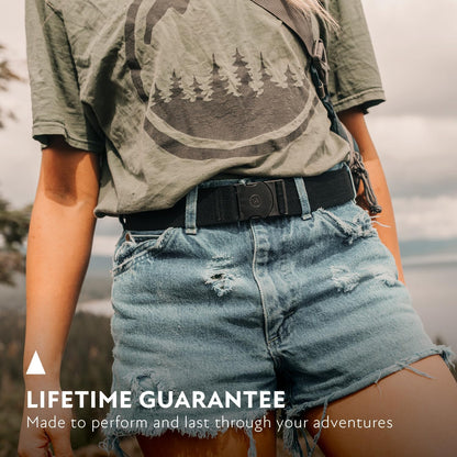 HOTArcade The Original Unisex Adventure Belt, Heavy Duty Elastic Webbing, Non-Metal Travel Friendly Buckle