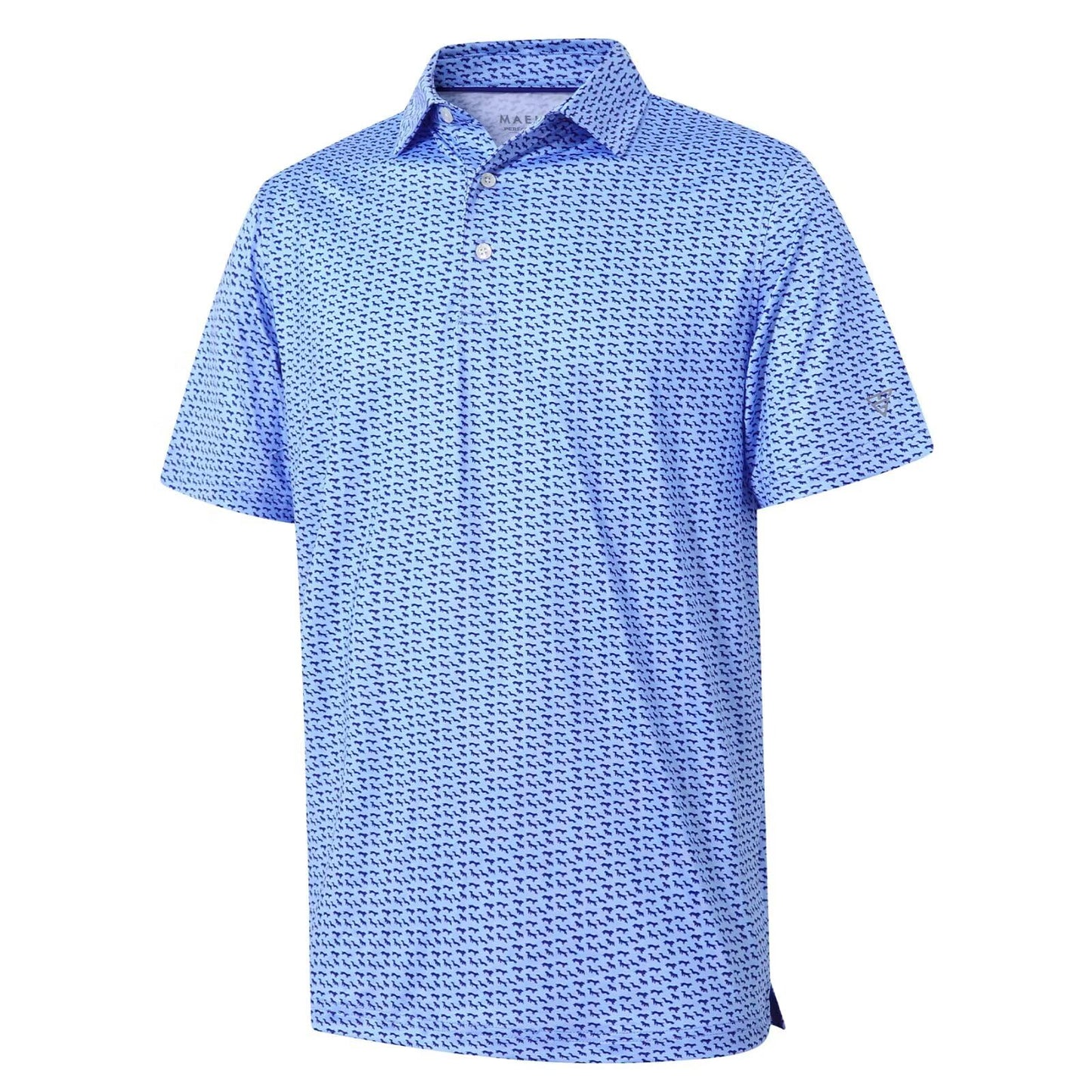 HOTGolf Shirts for Men Dry Fit Short Sleeve Print Performance Moisture Wicking Polo Shirt