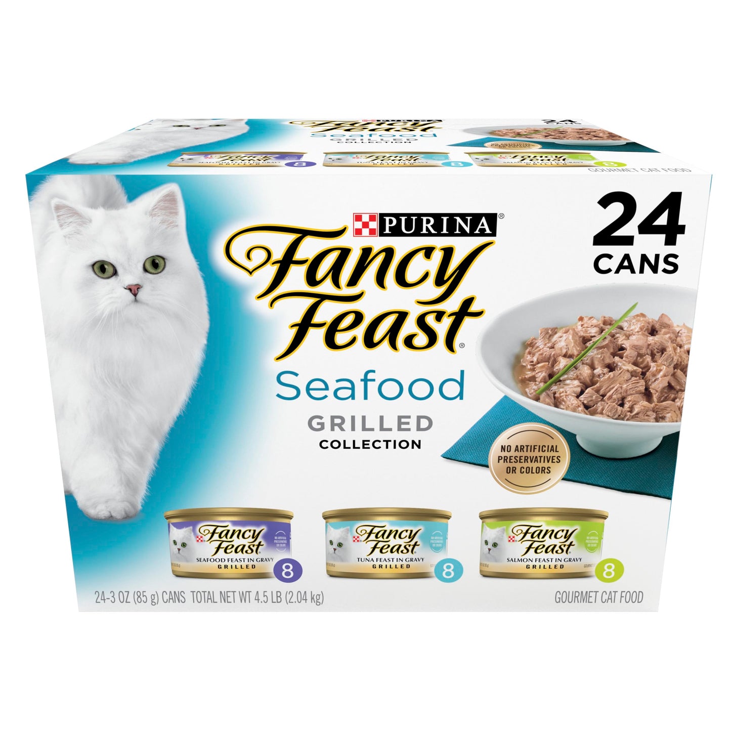 HOTPurina Fancy Feast Grilled Wet Cat Food Seafood Collection in Wet Cat Food Variety Pack - (Pack of 24) 3 oz. Cans