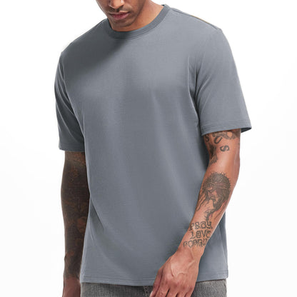 HOTVEIISAR Men's Heavy Weight Crew Neck T-Shirt Mens Premium Cotton Tee - Pre Shrunk S-3XL