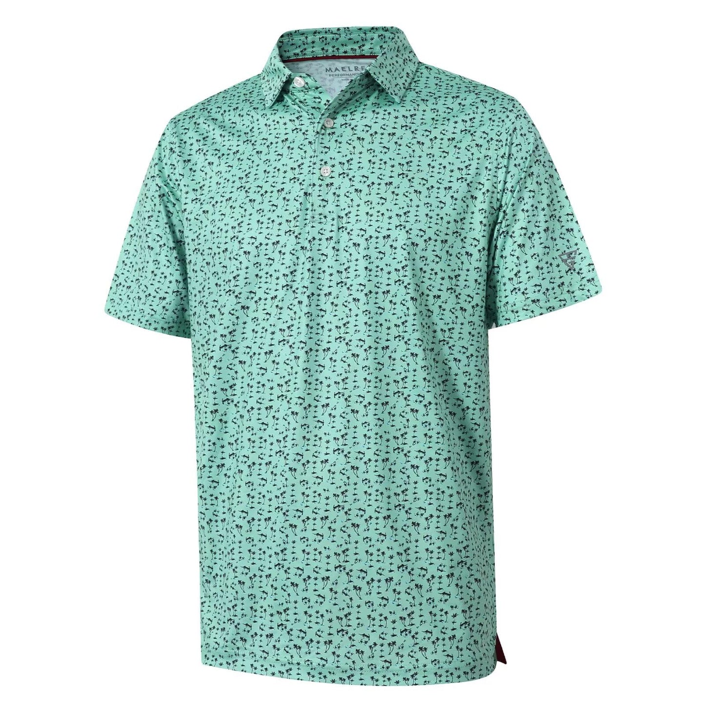 HOTGolf Shirts for Men Dry Fit Short Sleeve Print Performance Moisture Wicking Polo Shirt