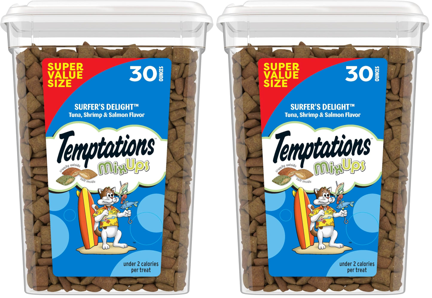 HOTTemptations Classic Crunchy and Soft Cat Treats, Tasty Chicken, 30 oz | Under 2 calories per treat, crunchy outside & soft inside, resealable tub, use as meal or topper, 100% complete & balanced