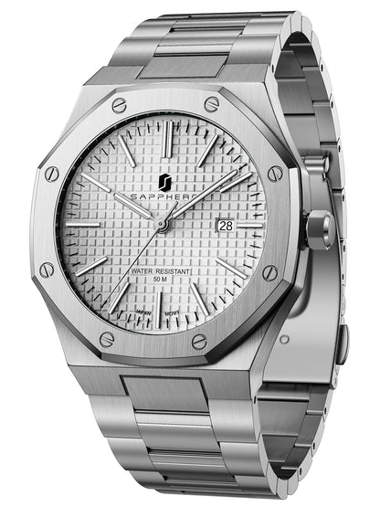 HOTSAPPHERO Mens Watches Stainless Steel Quartz Watch for Men Waterproof Date Clock Fashion Business Wristwatch Gift for Men