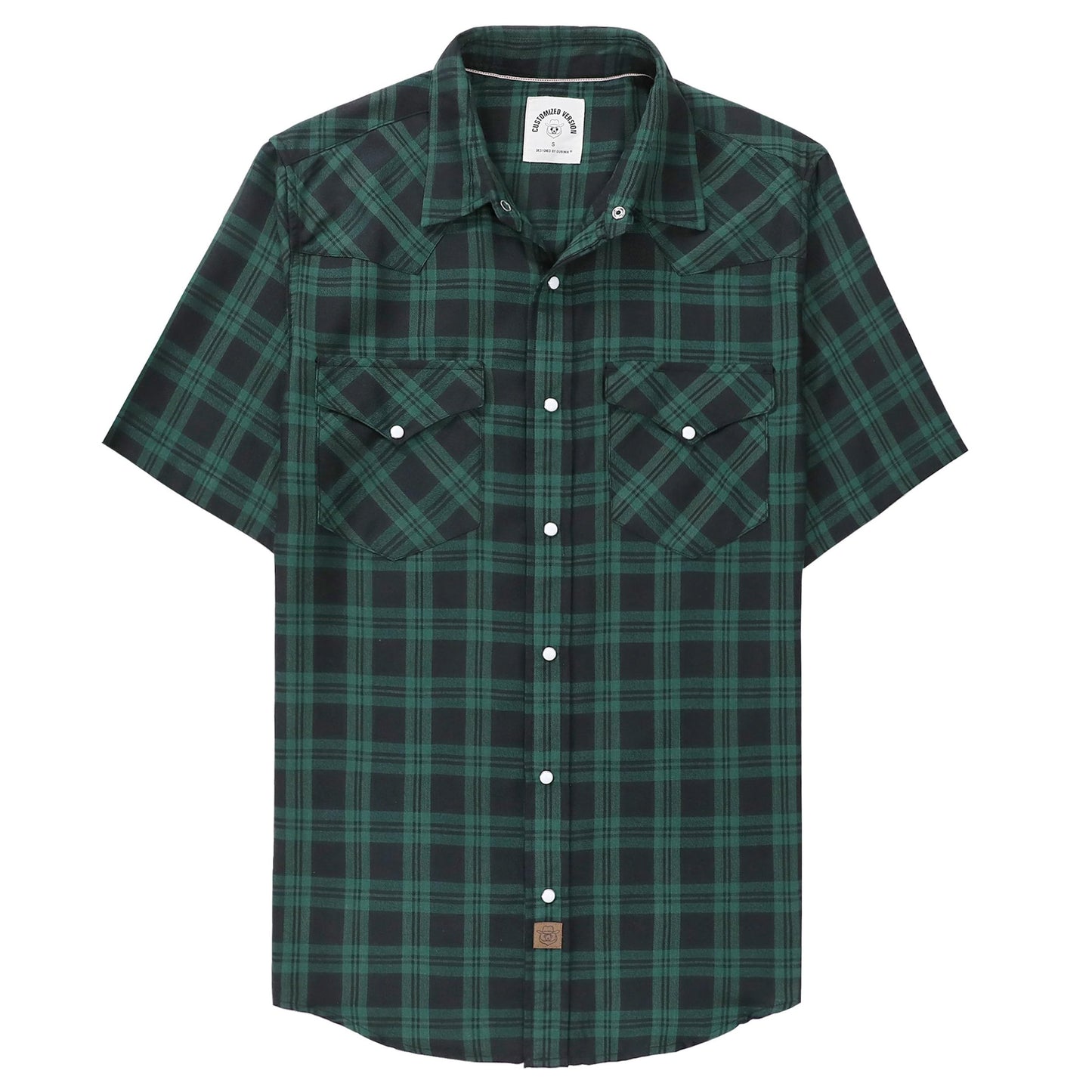HOTDubinik® Viscose Made from Bamboo Mens Short Sleeve Shirts Plaid Shirt Western Cowboy Pearl Snap Casual Plaid Shirts for Men
