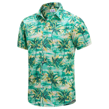 HOTEUOW Men's Hawaiian Shirt Short Sleeve Printed Button Down Beach Shirts