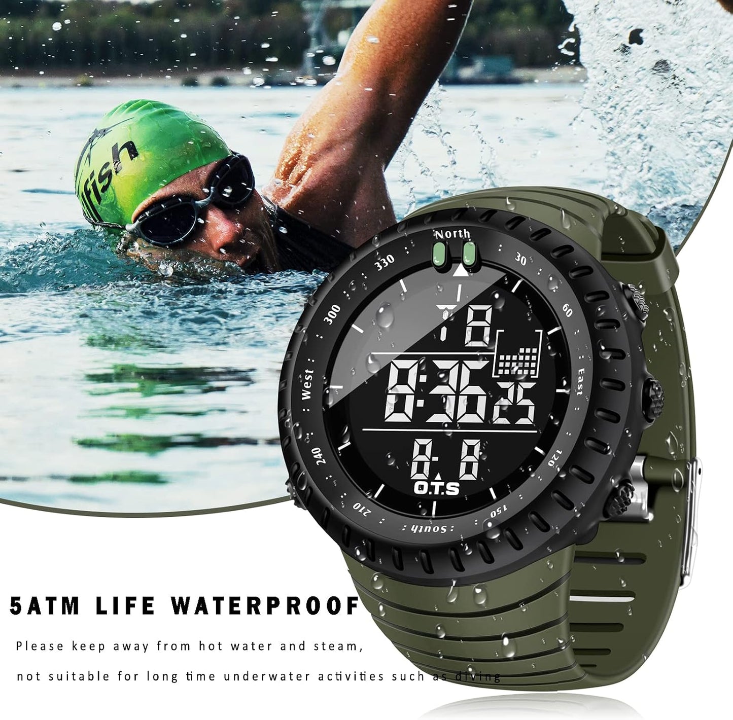 HOTPALADA Men's Digital Sports Watch Waterproof Tactical Watch with LED Backlight Watches for Men