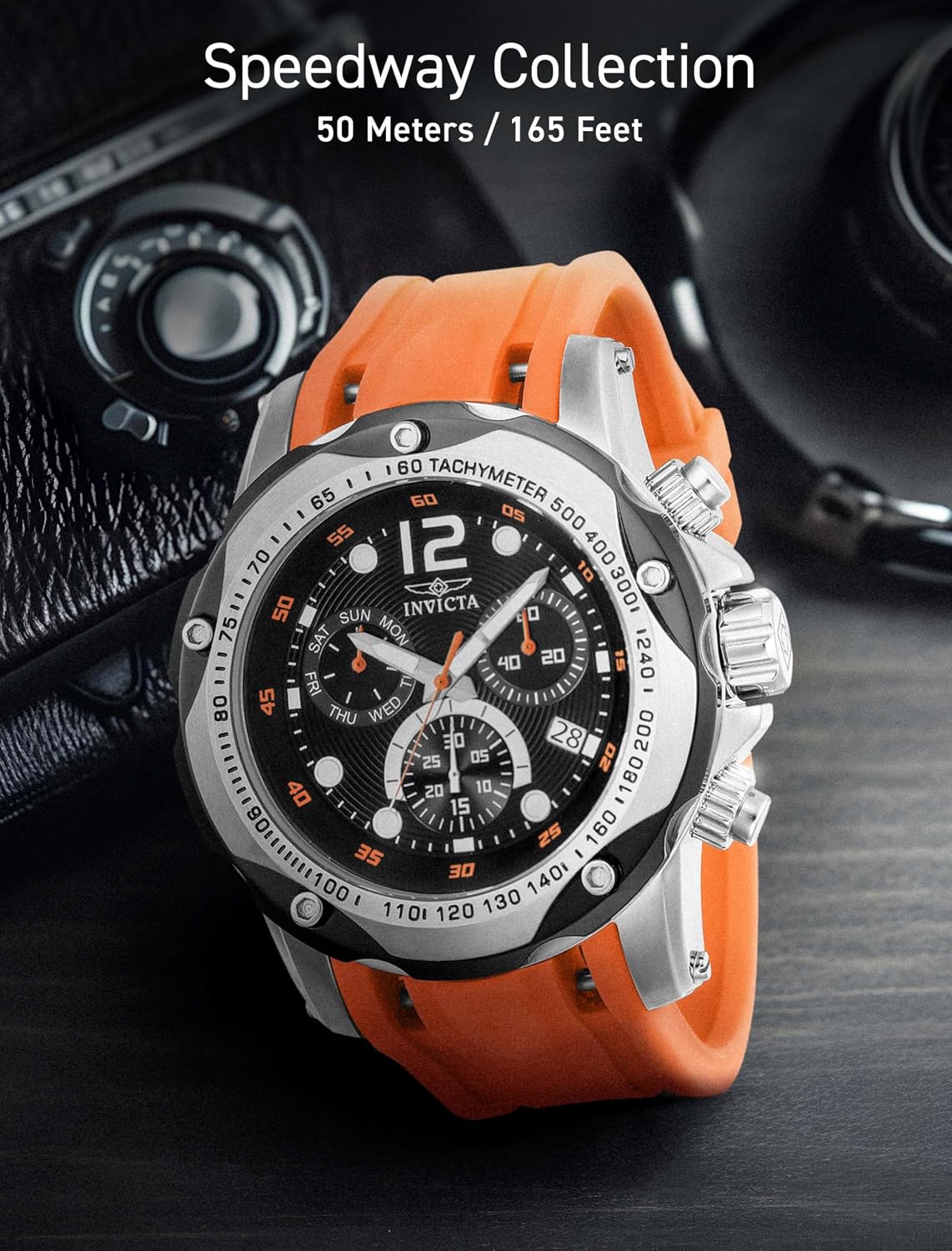 HOTInvicta Men's Speedway 51mm Silicone Quartz Watch