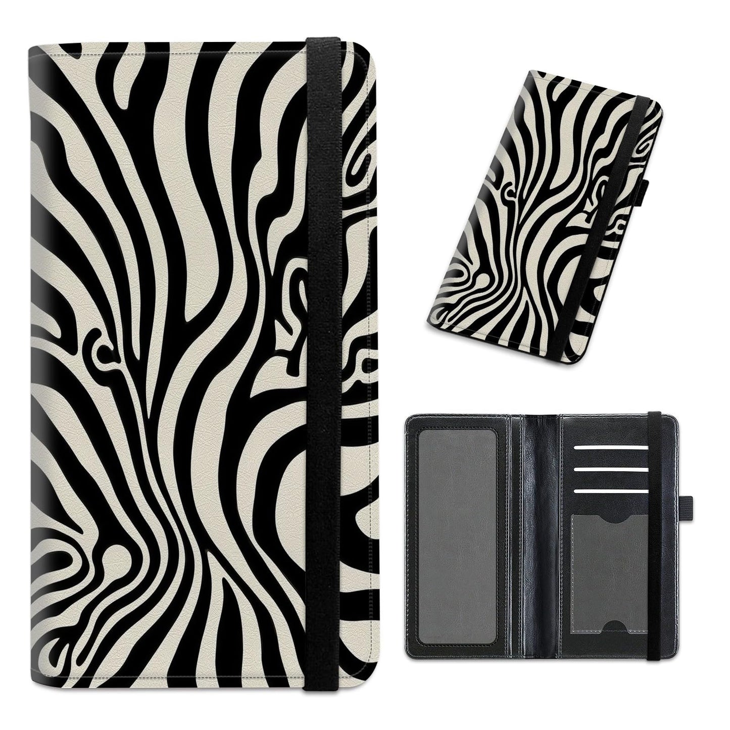 HOTCheckbook Cover for Personal Checkbook Leather Check Book Covers for Women Men with RFID Blocking Multi Card Slots Lightweight Compact Wallet, Retro Music Note