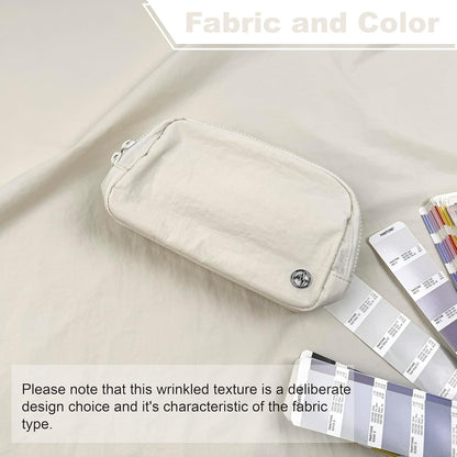 HOTPander Two Way Zipper Fanny Pack Nylon Everywhere Belt Bag for Women, Water Repellent Waist Packs, Crossbody Bags with Adjustable Strap (White Opal).