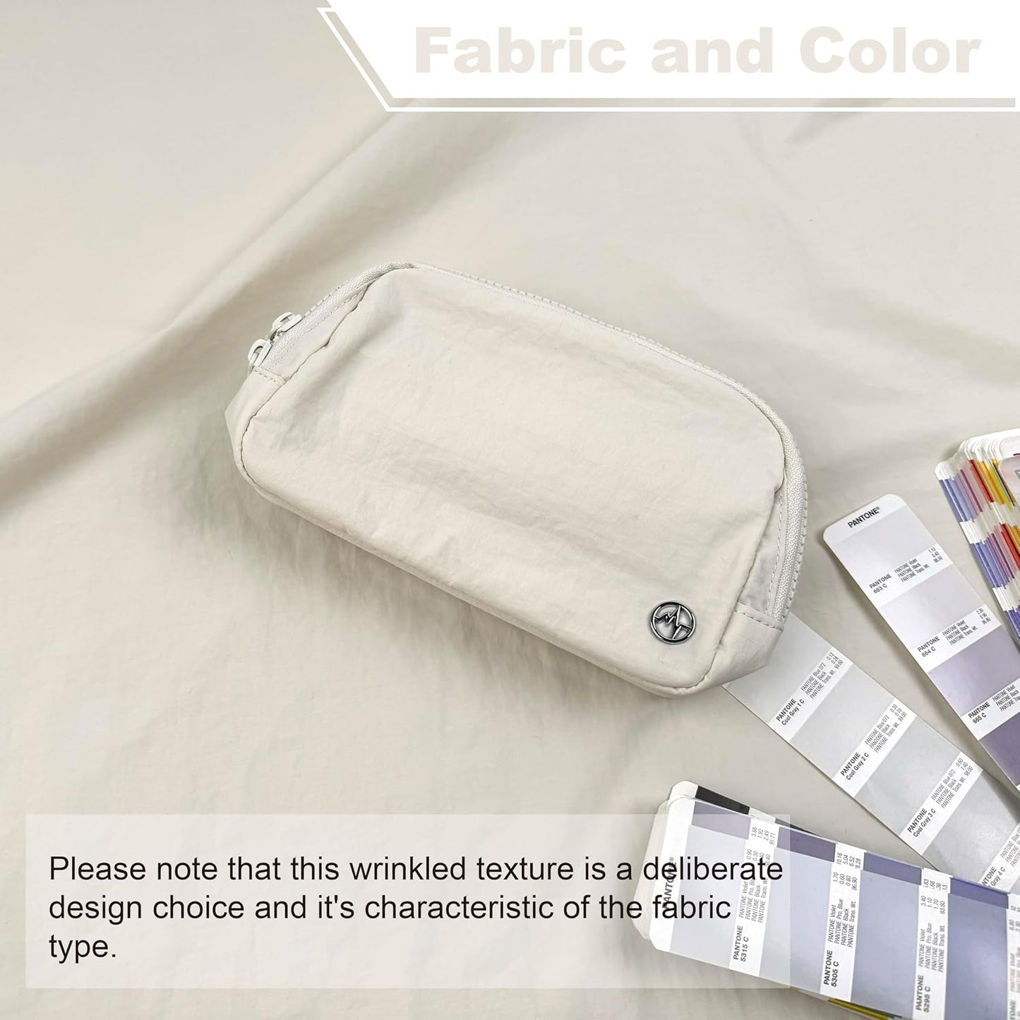 HOTPander Two Way Zipper Fanny Pack Nylon Everywhere Belt Bag for Women, Water Repellent Waist Packs, Crossbody Bags with Adjustable Strap (White Opal).