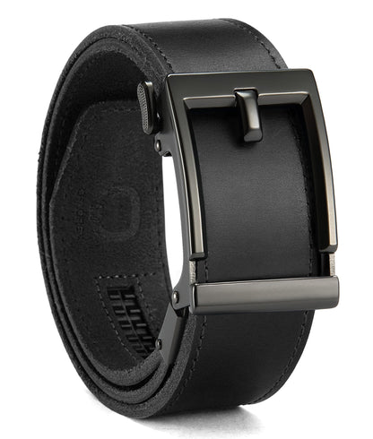 HOTCHAOREN Ratchet Belts for Men - 1.5" Mens Belt Genuine Leather for Causual Jeans - Customizable Style, Versatile Fit