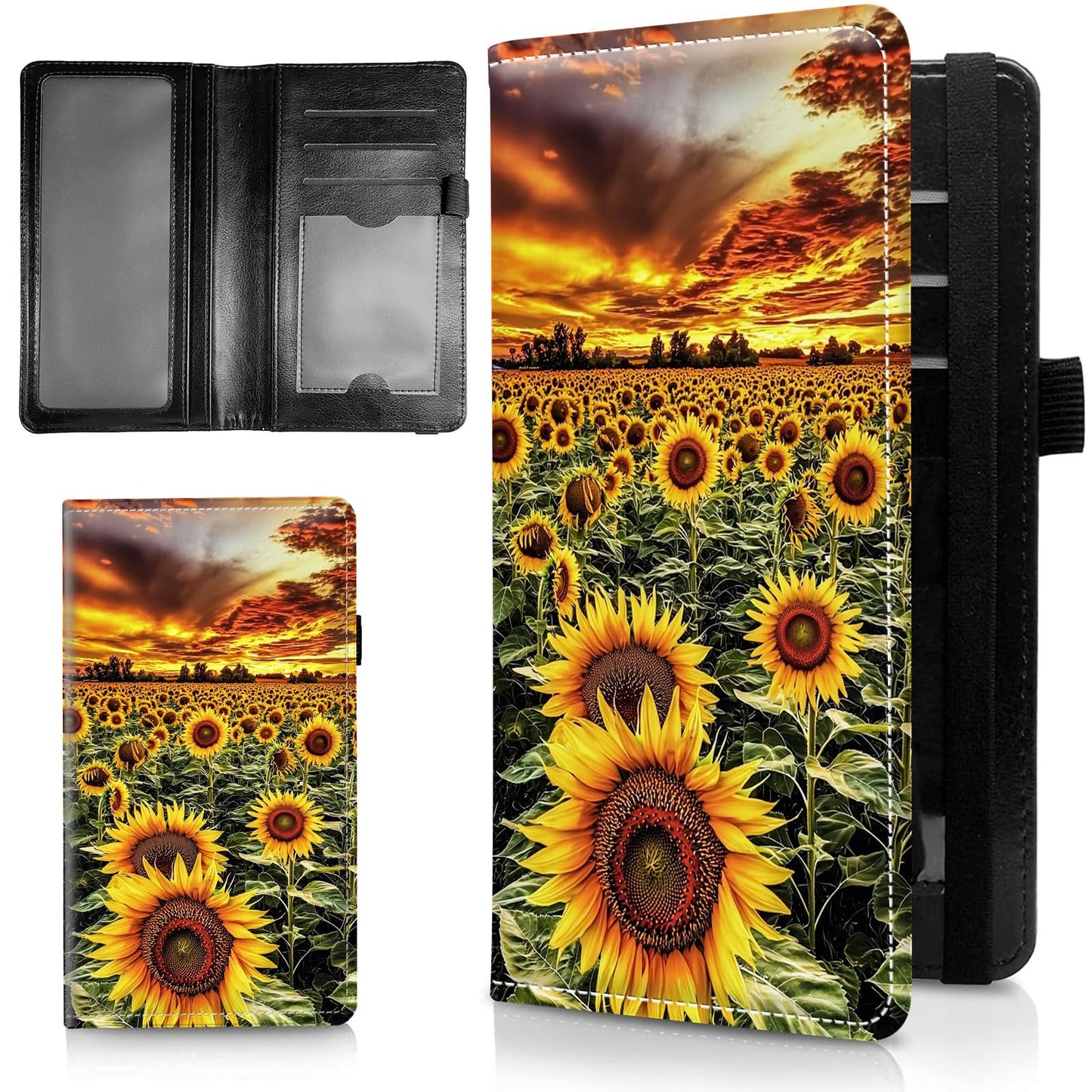 HOTLeather Checkbook Covers for Personal Checkbook Check book Holder Cover Wallets for Women Men,RFID-Blocking Slim Checkbook Cover for Duplicate Checks with Elastic Strap,Flowers Dancing Butterflies