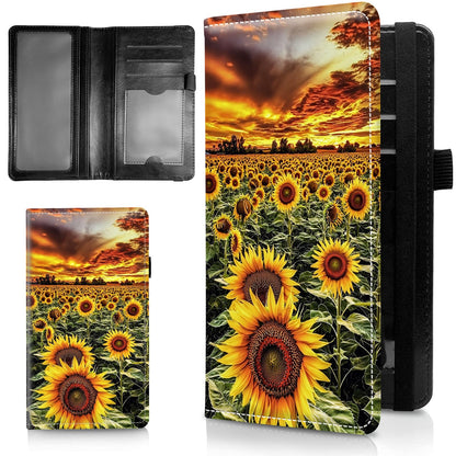 HOTLeather Checkbook Covers for Personal Checkbook Check book Holder Cover Wallets for Women Men,RFID-Blocking Slim Checkbook Cover for Duplicate Checks with Elastic Strap,Flowers Dancing Butterflies