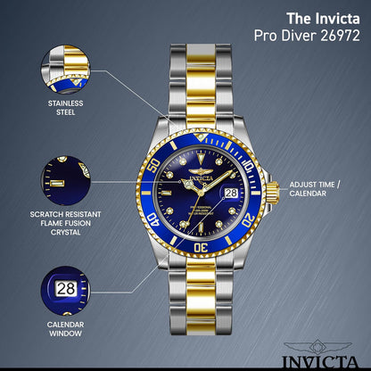 HOTInvicta Men's Pro Diver Quartz Watch with Stainless Steel Strap
