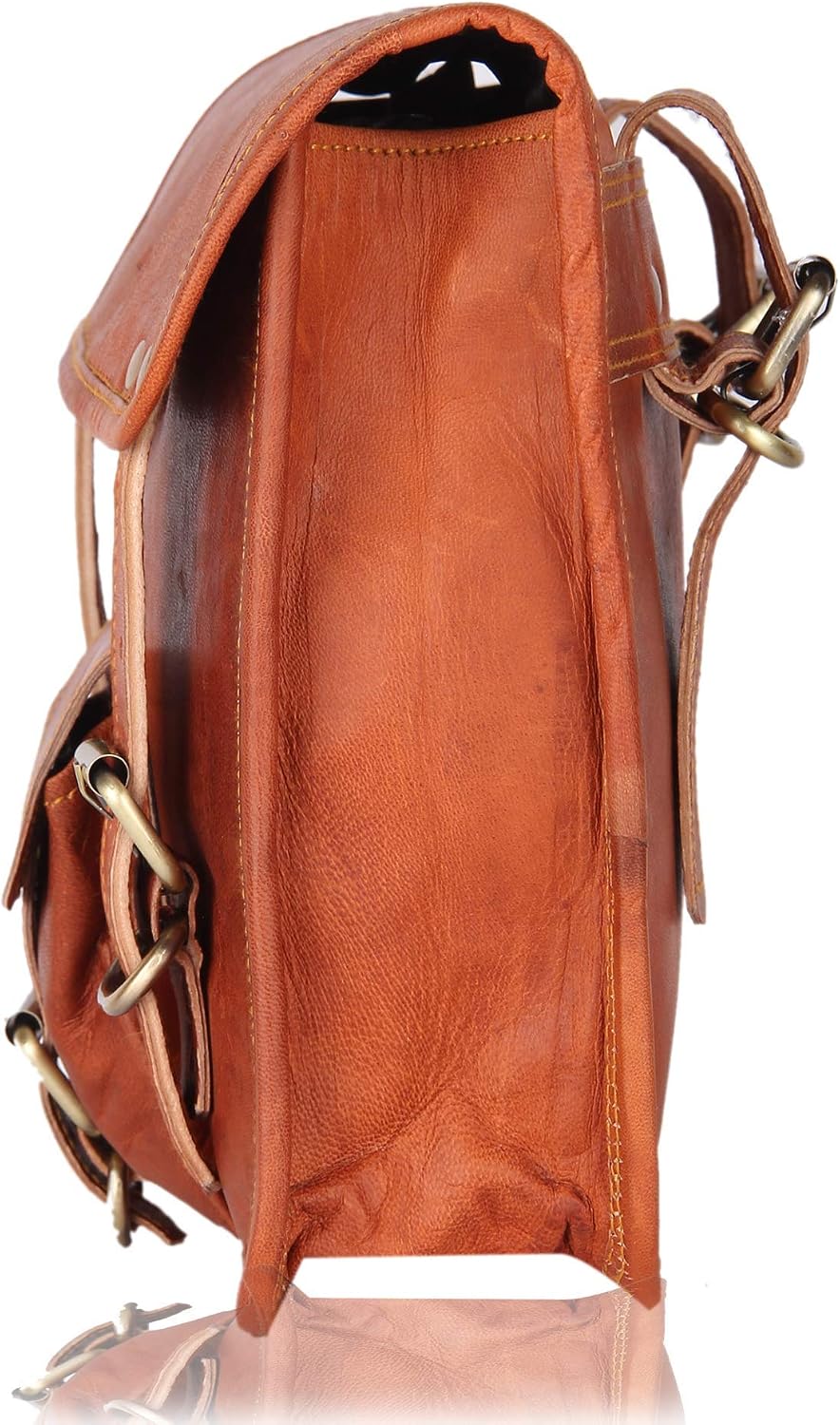HOT2 Side Brown Leather Pouch by Leather Native – Motorcycle Side Pouch for Men and Women – Waterproof Saddle Bag Panniers – Vintage and Modern Touring Bag