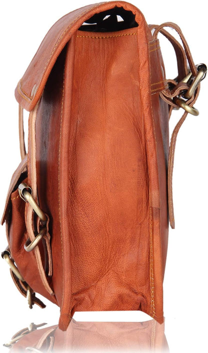 HOT2 Side Brown Leather Pouch by Leather Native – Motorcycle Side Pouch for Men and Women – Waterproof Saddle Bag Panniers – Vintage and Modern Touring Bag