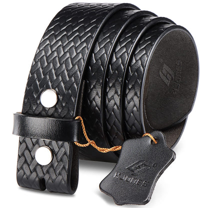 HOTHJones Western Belts for Men without Buckle,Cowboy Belt Buckles for Men,1.5" Wide Genuine Leather Belt No Buckle