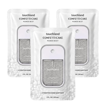 HOTTouchland Dye Free Trio Hydrating Hand Sanitizer Spray Set Travel Size | TSA ready Power Mist with skincare benefits. Rainwater, Beach Coco and Unscented.