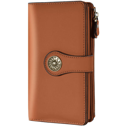 HOTTravelambo Women's Wallet RFID Blocking Trifold Clutch Large Capacity Credit Card Holder Travel Purse