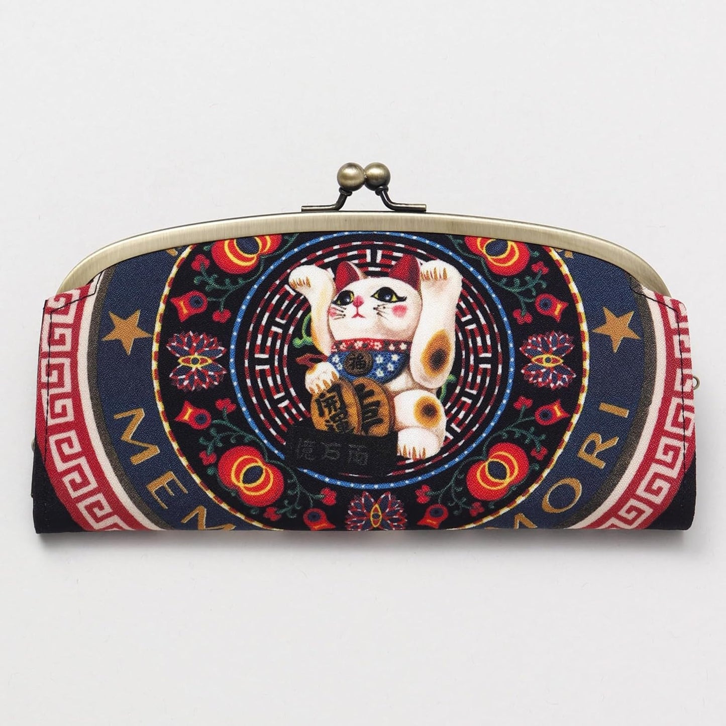 HOT[倭物や Kaya] Long Wallet (collabolation with Tamao Shigemune) / Japanese Pattern,Japanese Modern 7JNP3323 Good Luck Cat