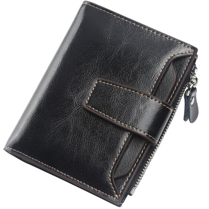 HOTLavemi Small Compact Women Wallet RFID Blocking Genuine Leather Bifold Purse with ID Windows