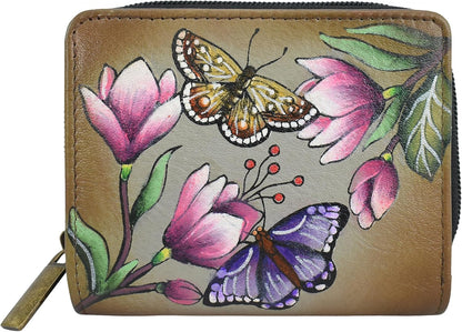 HOTAnna by Anuschka Women’s Hand-Painted Original Leather RFID Double Compartment Wallet