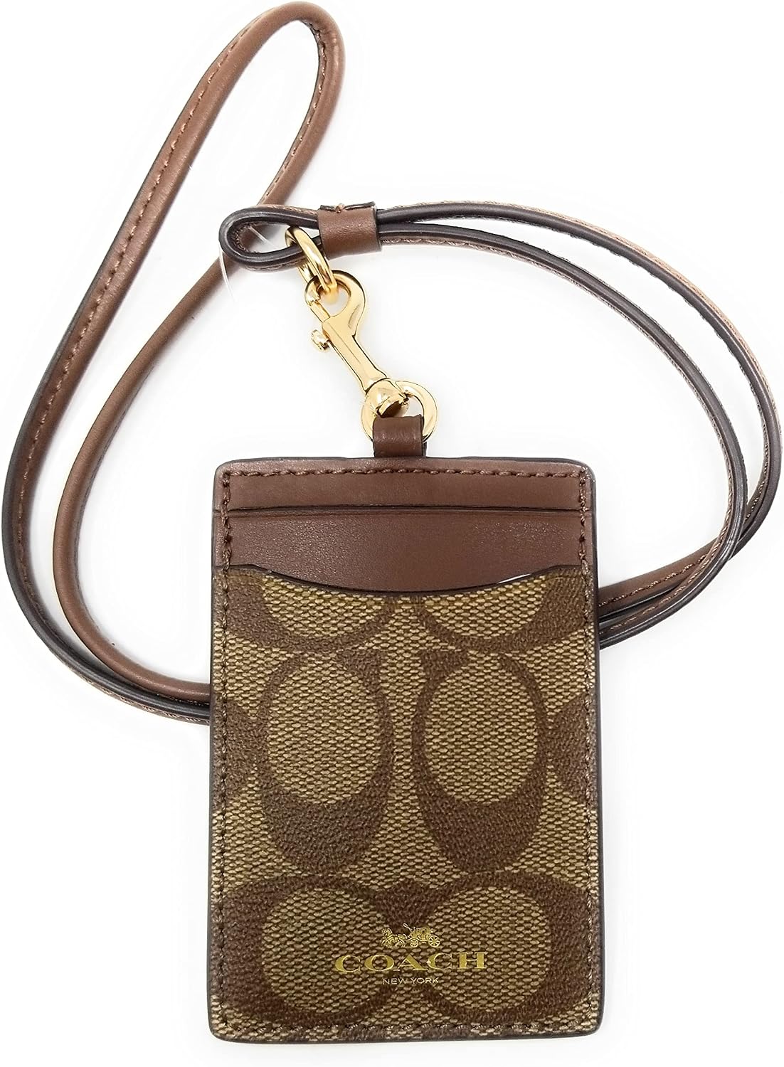 HOTCoach ID Lanyard in Assorted Colors (Signature Canvas, Khaki - Saddle 2)