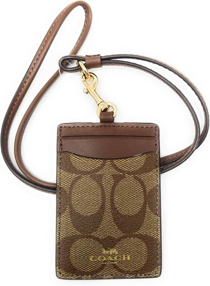HOTCoach ID Lanyard in Assorted Colors (Signature Canvas, Khaki - Saddle 2)