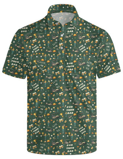 HOTGolf Polo Shirts for Men Funny Print Quick Dry Short Sleeve Performance Golf Shirts Moisture Wicking Polo Shirts