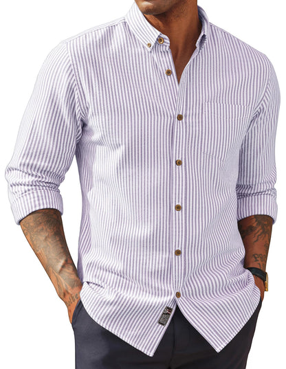 HOTPJ PAUL JONES Mens Dress Shirts Linen Button Down Business Casual Shirts | Long Sleeve, Classic Fit, Cotton Linen, Untucked Shirts for Beach Summer Wedding,Spring Fall Winter, Lightweight with Pocket